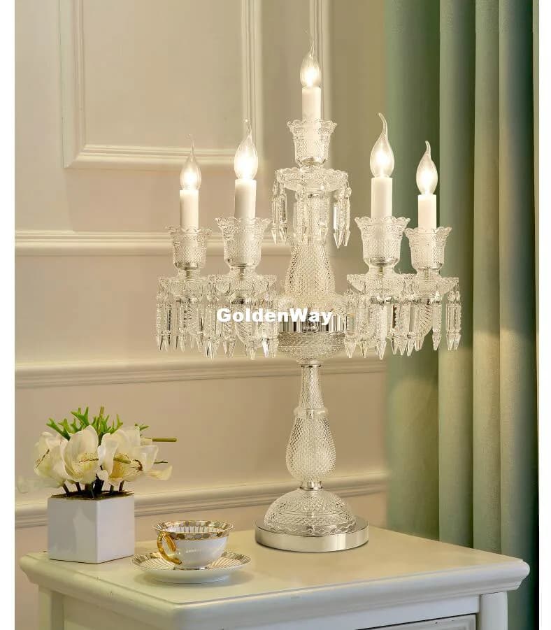 Lampe de table en cristal de luxe pour salon, lampe de décoration de chevet, moderne, européen, dive