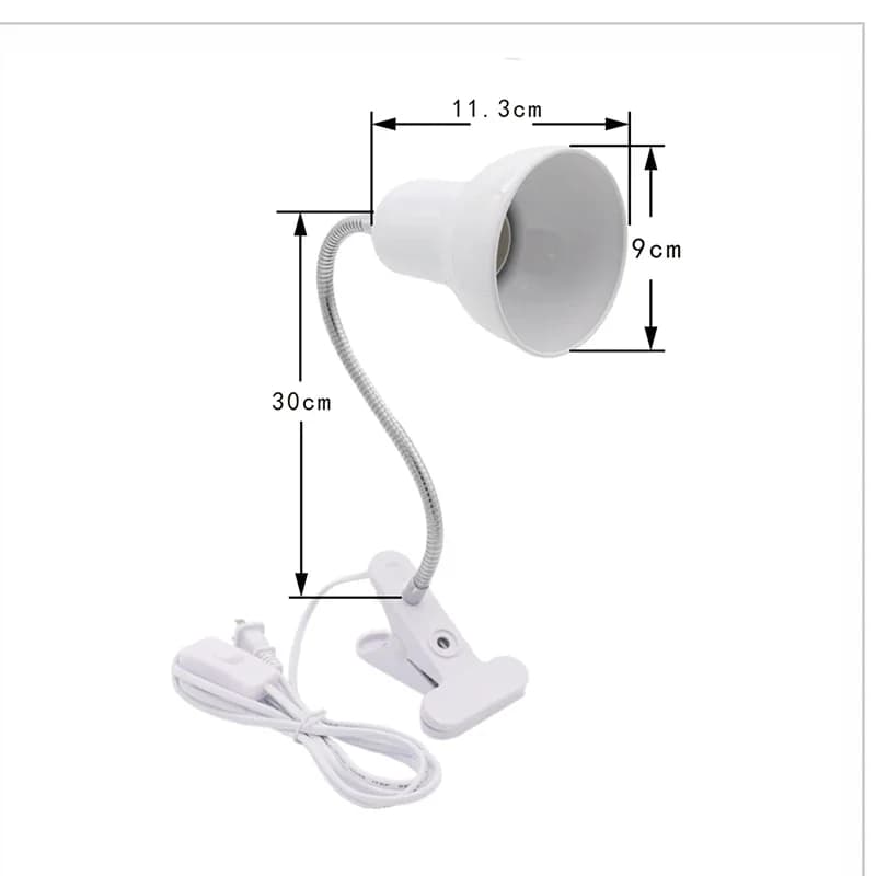Lampe de bureau avec base à pince et col de cygne réglable, prise UE et US, lampe à clip pour lit, p