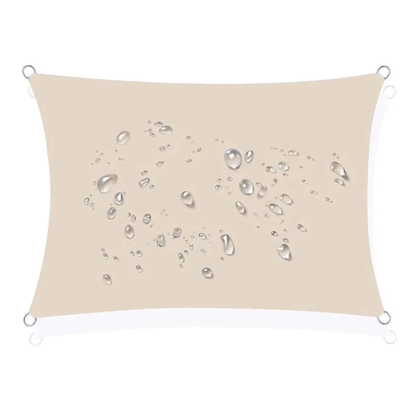 Voile d'ombrage rectangulaire imperméable, résistante aux UV, adaptée aux terrasses extérieures, pel