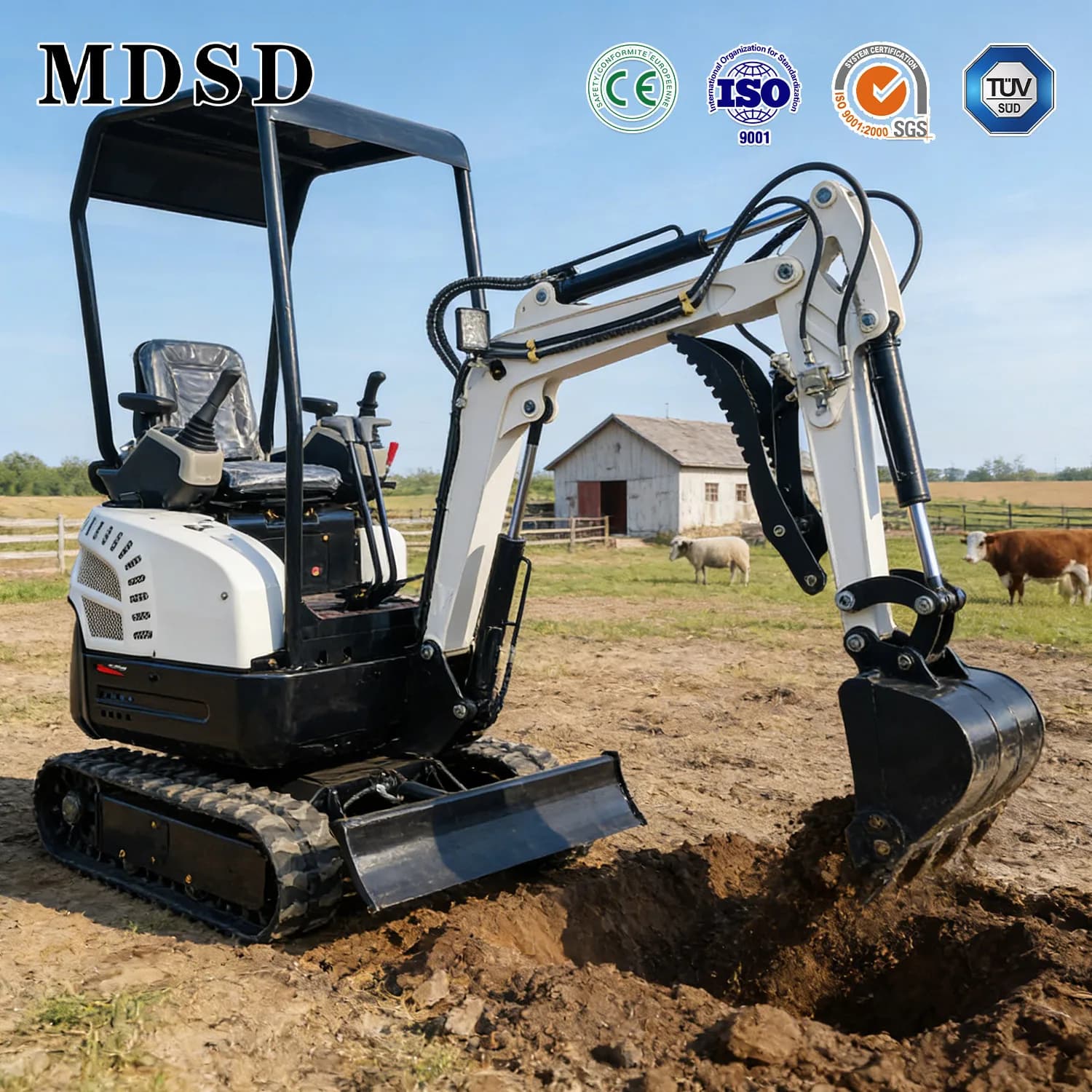 Mini-excavatrice 3 tonnes avec moteur Kubota, micro-excavatrice hydraulique pour travaux agricoles e