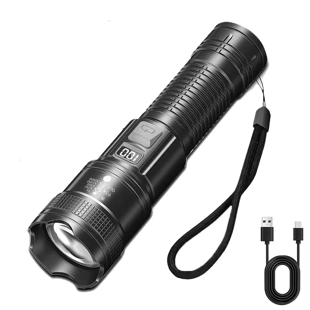 Lampes de poche LED rechargeables portables lampe de poche tactique militaire haute puissance lampe 