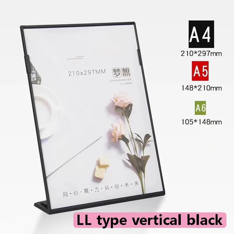 Support d'affichage multi-usages en acrylique de type L A4/A5/A6