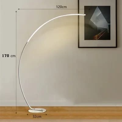 Lampadaire Led nordique moderne en forme d'arc, lumière sur pied avec télécommande à intensité varia