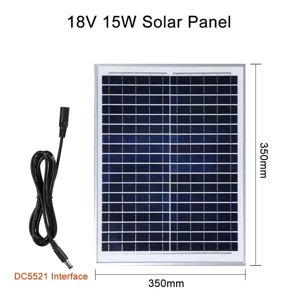 Panneau solaire portable en silicium monocBN, 15W, 20W, 18V, long panneau, cellule solaire avec câbl