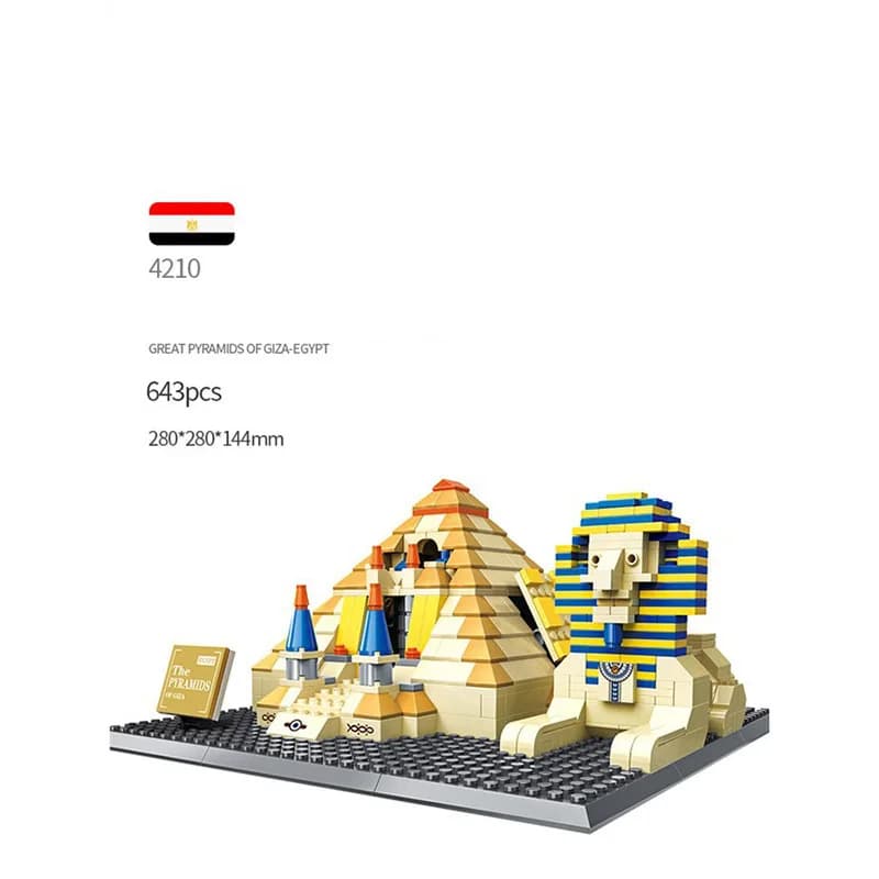 Maquette de construction en briques de l'archeitecture historique égyptienne célèbre dans le monde :