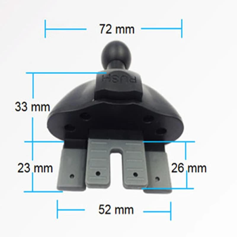 Support de téléphone portable pour fente CD de voiture, accessoires, Base à tête sphérique de 17mm p