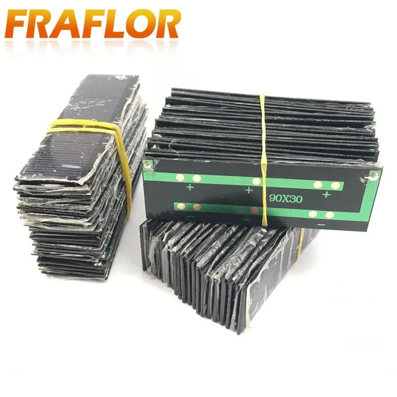 10 pièces panneau solaire 90*30mm 5.5V 65mADIY torche solaire photovoltaïque chargeur de cellule lam