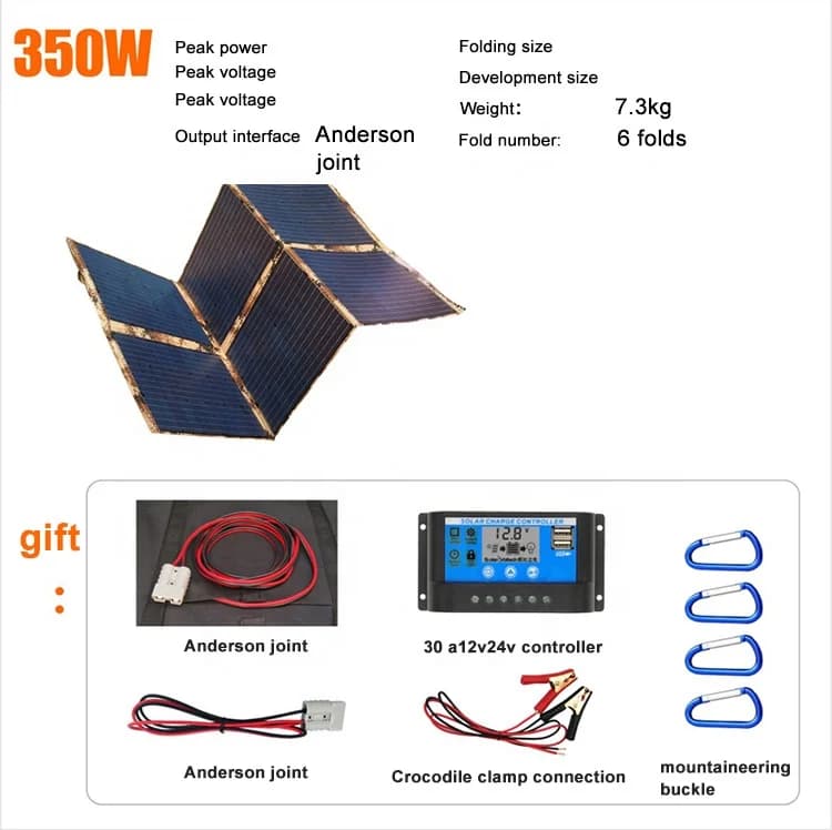 Panneau solaire monocristallin flexible de 350 W avec une efficacité de 21 % pour les voitures élect