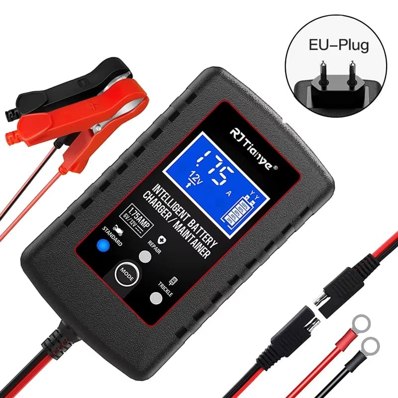 Chargeur de batterie intelligent 6V 12V 2A, pour voiture, flotteur automatique, moto, tondeuse à gaz