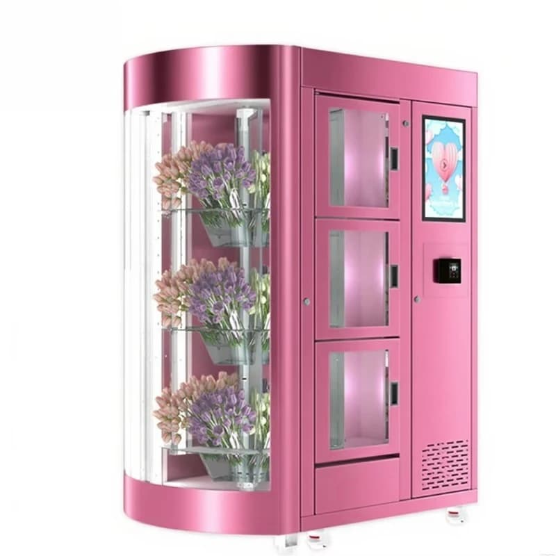 Distributeurs automatiques de fleurs sans contact : support sans fil, service libre simple et person