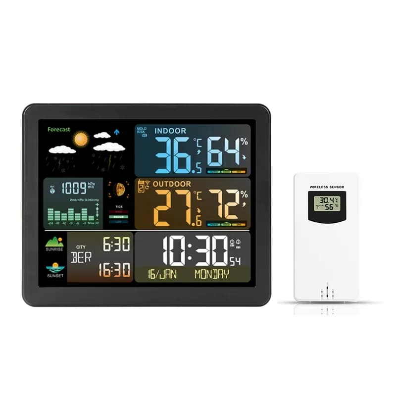 Station météo numérique, horloge intérieure et extérieure, compteur de température et d'humidité, pr