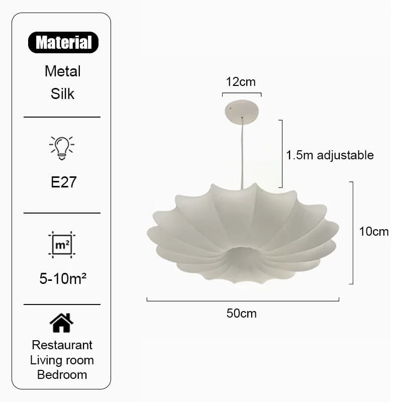 Japonais Wabi Sabi soie suspension lampe salon chambre Lustre décor à la maison Design éclairage pla