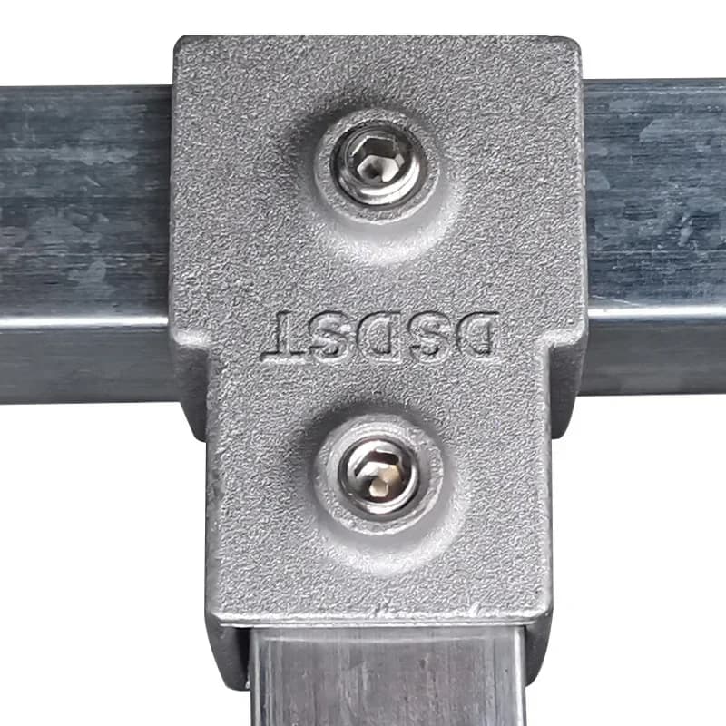 Tube carré OD 25x25mm, pièce de connexion, coude en alliage d'aluminium, tuyau carré à trois voies, 