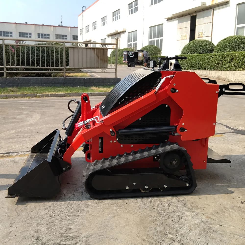 Mini-chargeur 1000 kg 1200 kg Chargeur frontal sur chenilles Chargeur en acier Chargeur compact 4 ro