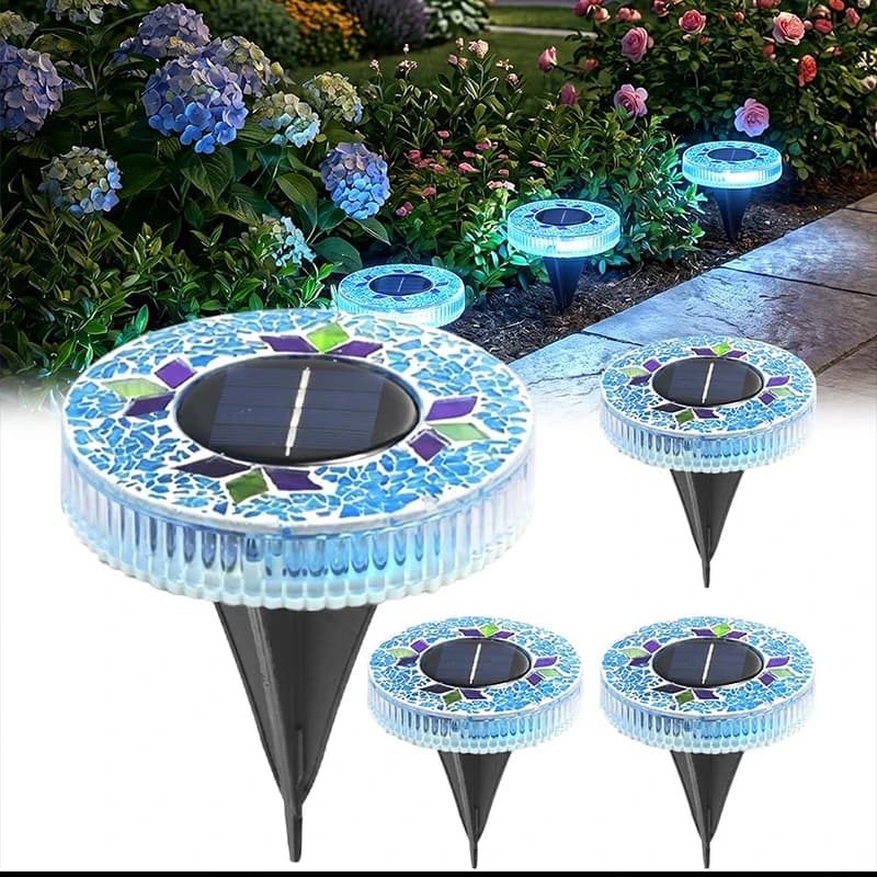 Lampes solaires LED en mosaïque pour l'extérieur, pour aménagement paysager, cour, allée, patio, che
