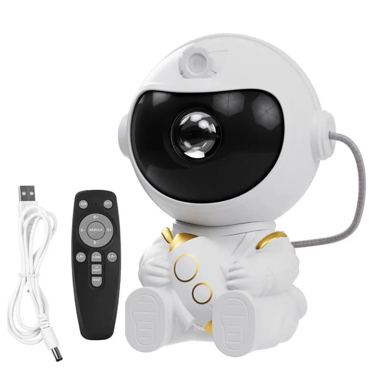 Robot lumineux d'ambiance télécommandé 2022, 360 °   Veilleuse rotative, projecteur à gradation cont