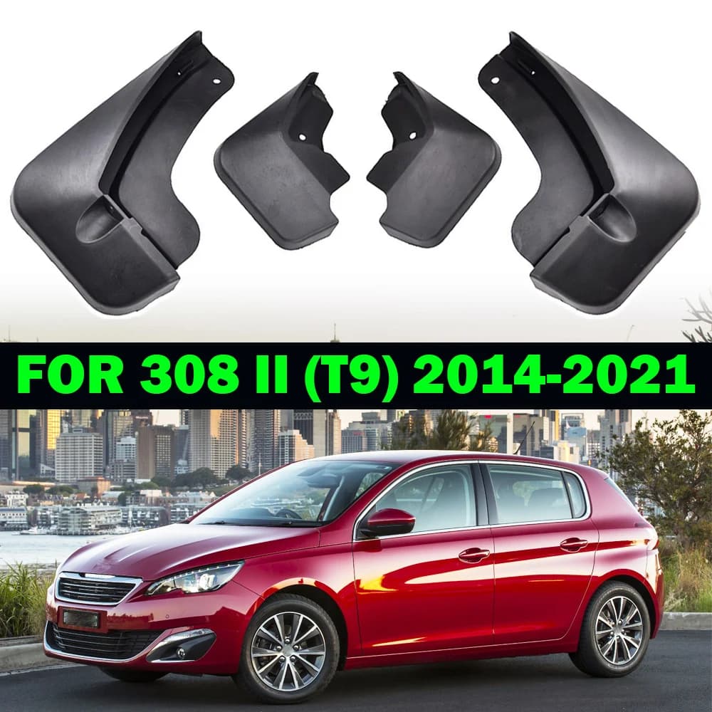 4x pour Peugeot 308 Mk2 T9 2014 - 2021 hayon garde-boue garde-boue garde-boue avant arrière 2015 201