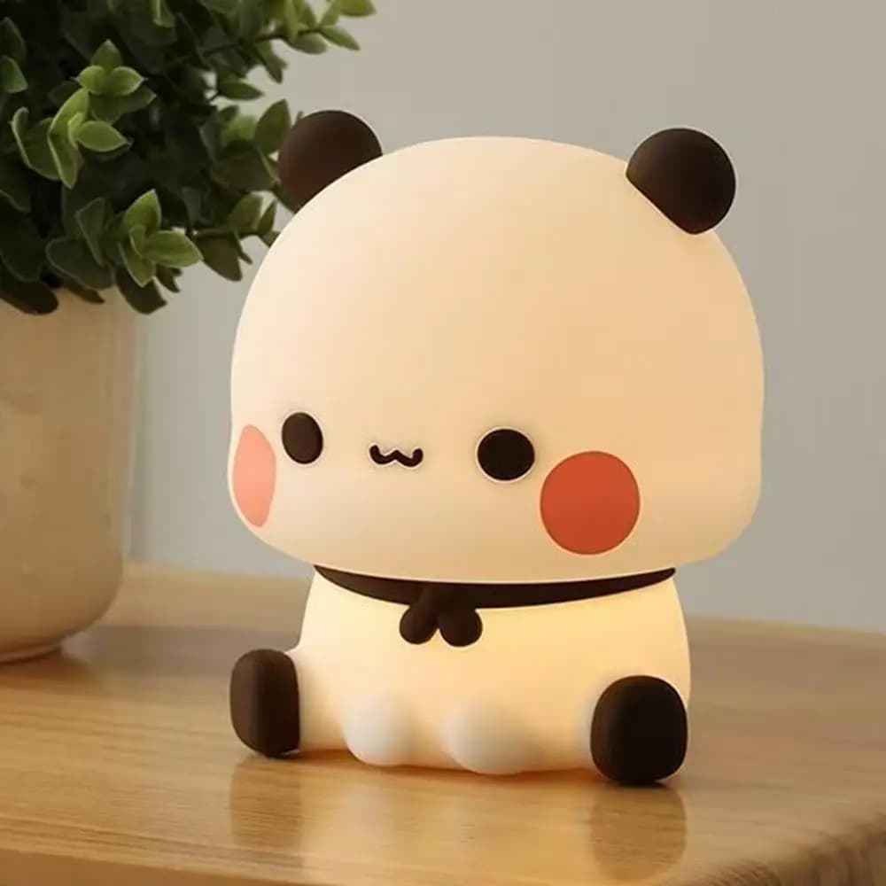 Kawaii Panda Led veilleuse lampe mignon dessin animé Pat lampe Animal chambre décorative salon poupé