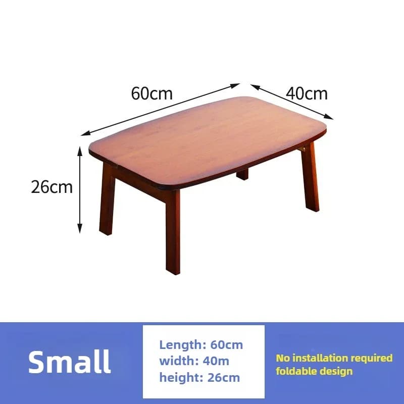 Table pliante japonaise en bambou, 60/80cm, chevet sécurisé, basse, Tatami, pour la maison, baie vit