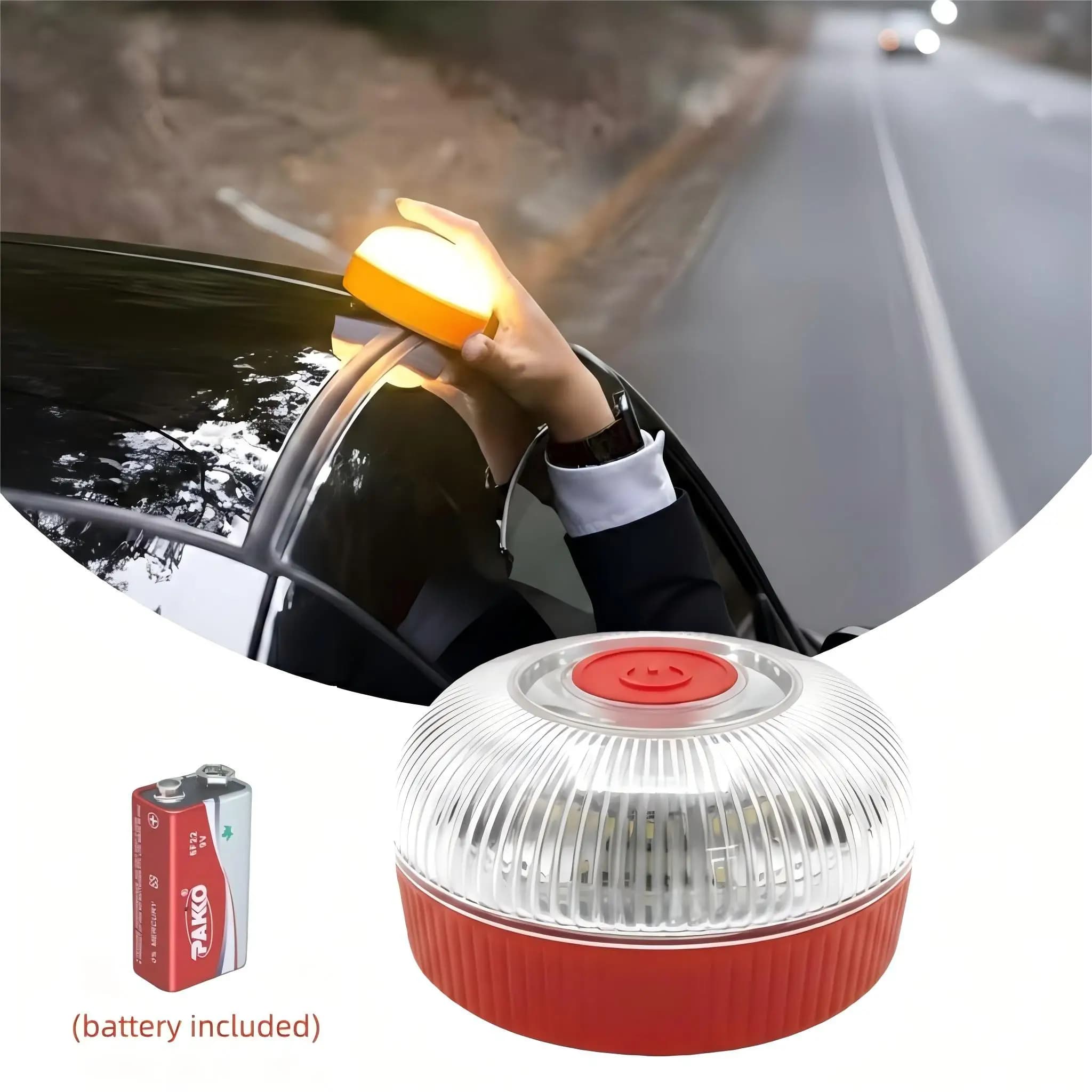 Lampe de Secours LED Clignotante V16 Espagne, Rechargeable USB, à Induction Magnétique, Clignotement