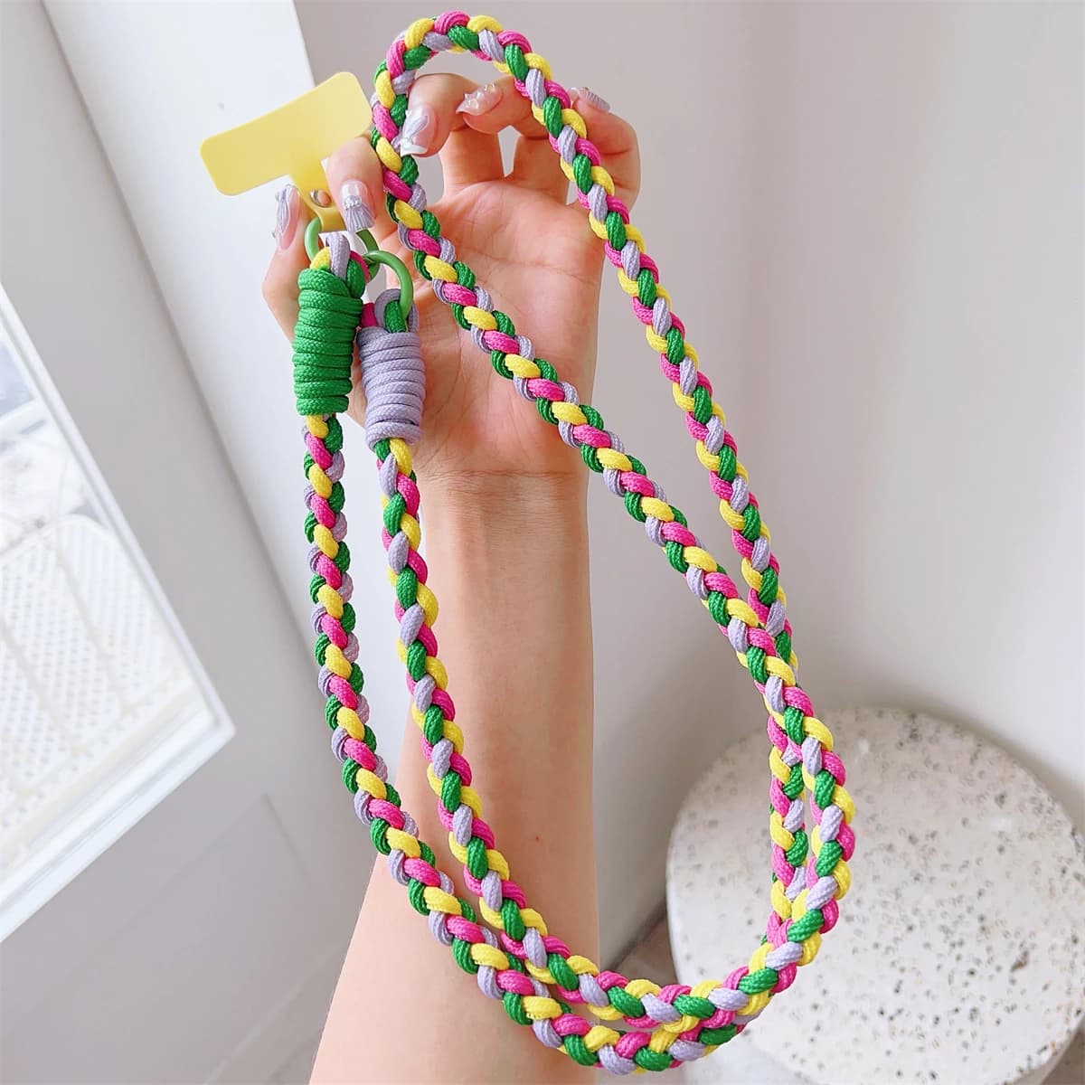 Lanière colorée, bretelles croisées, porte-clés, corde tressée avec Patch de remplacement de haute q
