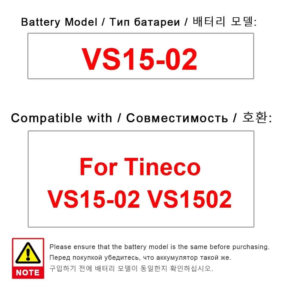 Batterie de rechange haute capacité et durable pour aspirateur Tineco VS15-02