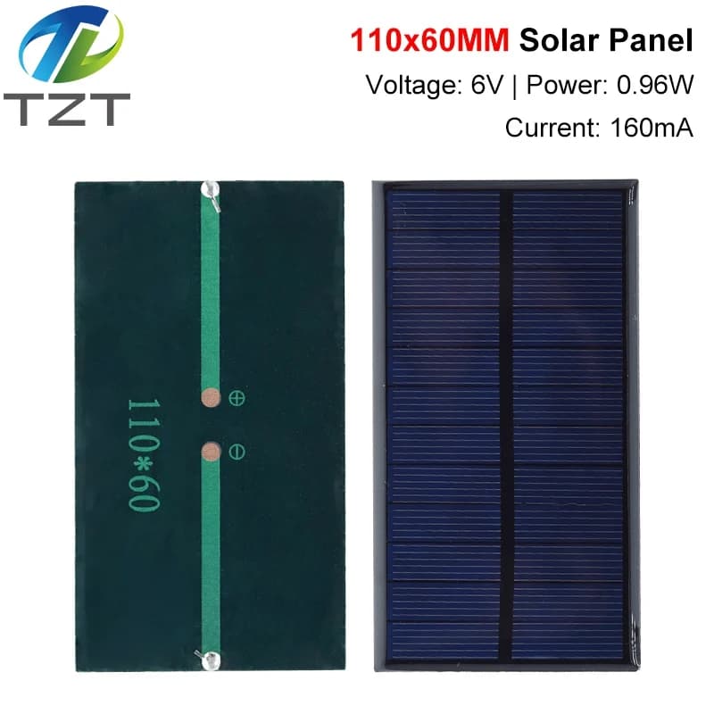 TZT-Panneau Solaire en Silicium Polycristallin, Élection Standard, Batterie de Bricolage, Charge, Mi
