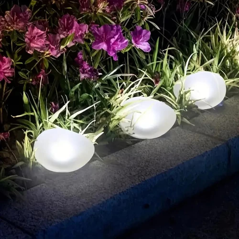 Lampes solaires en forme de galets, 1/2/4 pièces, avec 4 LED, lampes solaires en pierre, éclairage d