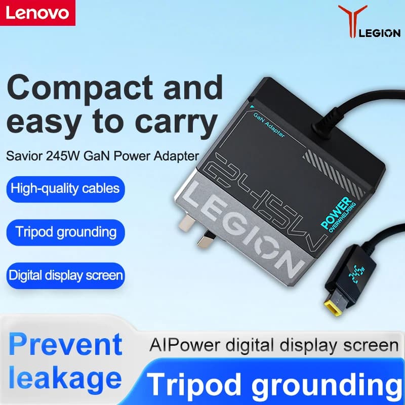 Adaptateur d'alimentation Lenovo Legion 245W Gan, chargeur universel pour ordinateur, câble de type 