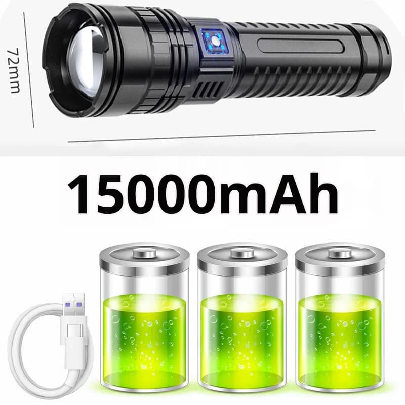 1000W batterie intégrée Flash lumière projecteurs de secours 9km 990000000LM lampes de poche LED les