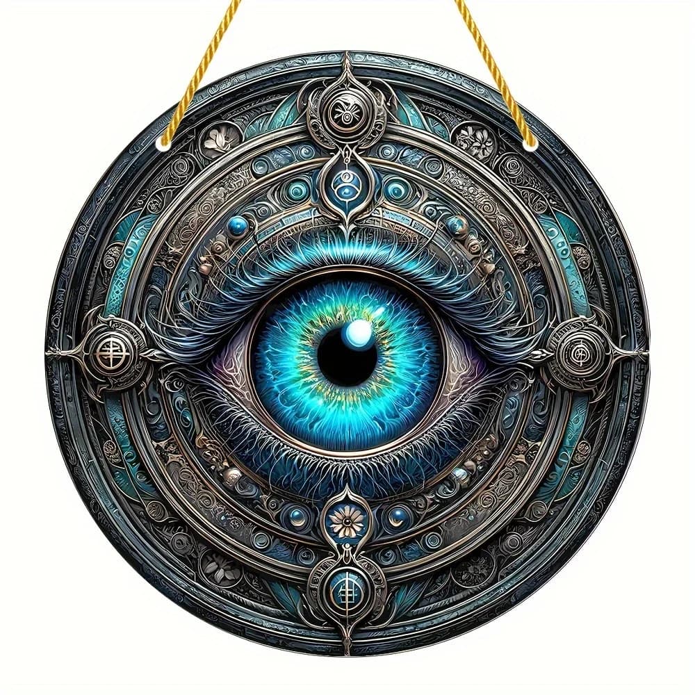 Panneau d'oeil de sorcellerie mystérieuse, panneau acrylique décoratif d'art suspendu pour fenêtre, 
