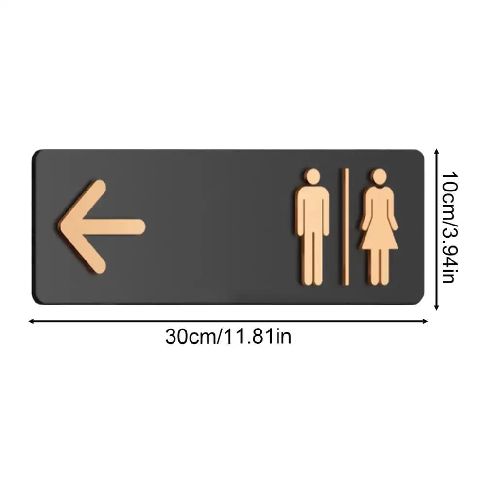 Panneaux de signalisation WC en acrylique pour entreprises, panneaux directionnels adhésifs pour toi