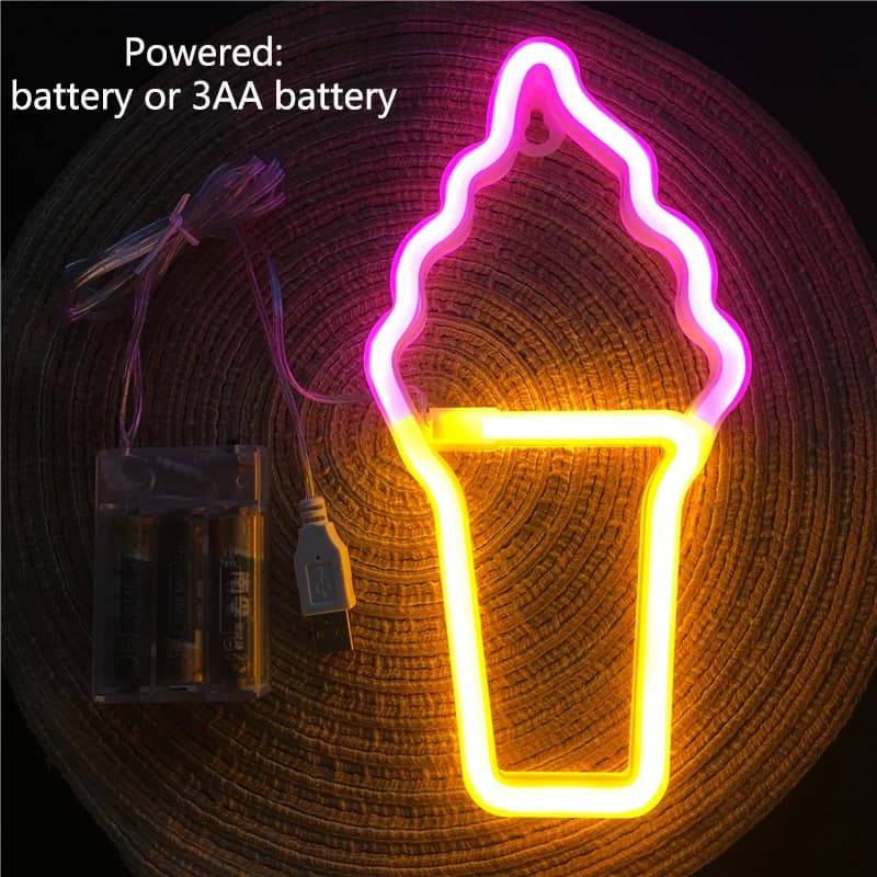 Enseigne au néon LED, lampe Popsicle pour magasin de crème glacée, affichage spectaculaire, restaura