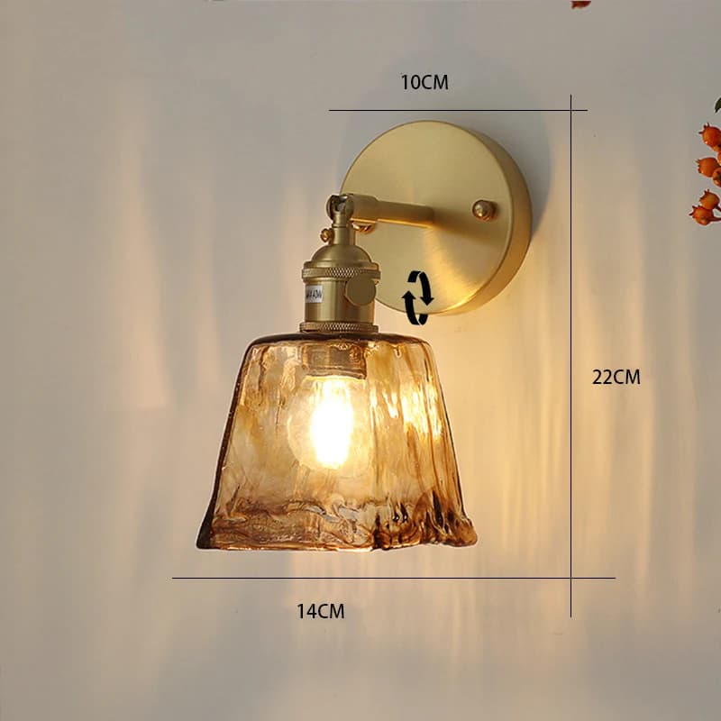 Applique Murale en Laiton et Verre de Style Nordique Japonais Rétro, Luminaire Créatif pour Maison, 