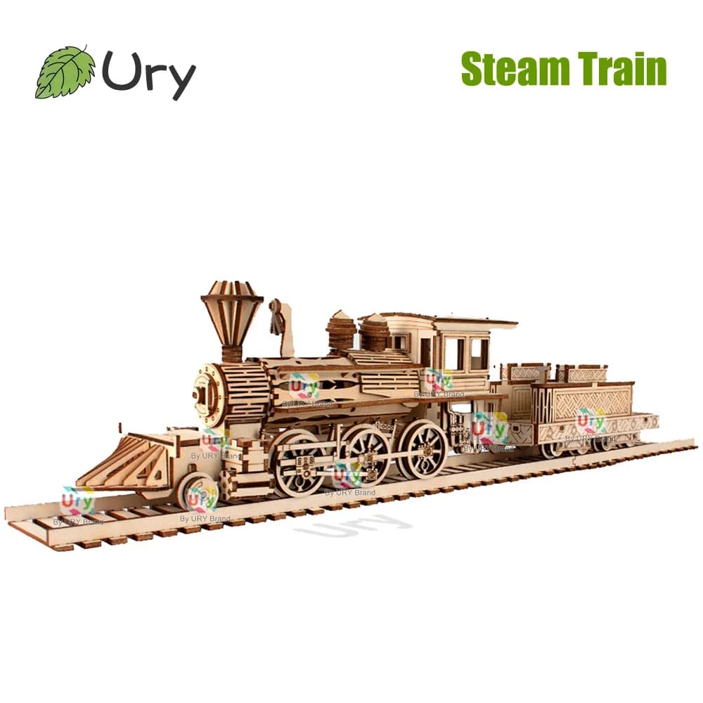 Ury Puzzle 3D en bois, Train à vapeur rétro avec rails et pont, Modèle de camion à assembler fait ma