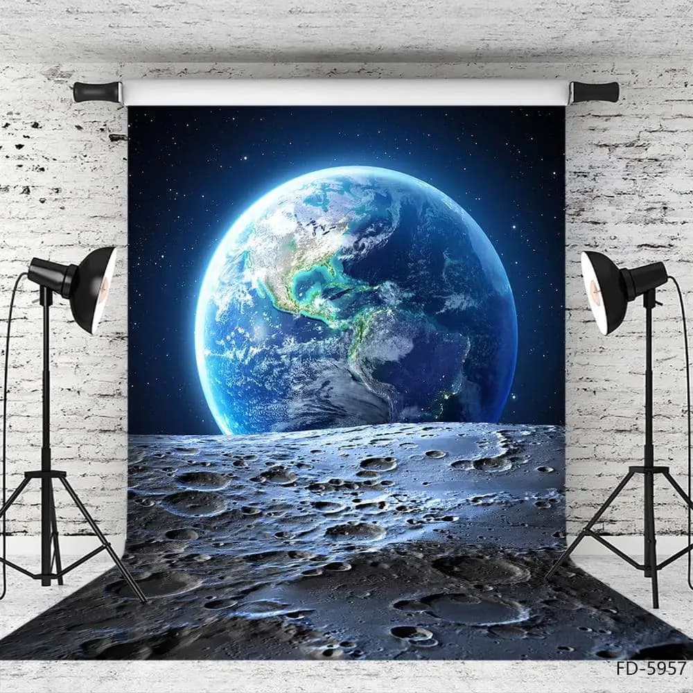 Arrière-plan de photographie d'astronaute lune, arrière-plan de photographie pour bébé, Portrait d'e