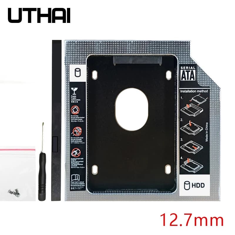 DW127S 12.7mm aluminium HDD Caddy pour ordinateur portable-boîtier de disque dur SATA 3.0 2.5 SSD ad
