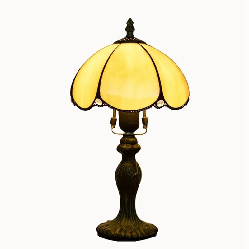Lampe de table Tiffany, lampe en verre teinté, style européen simple, petite lampe de nuit de 8 pouc