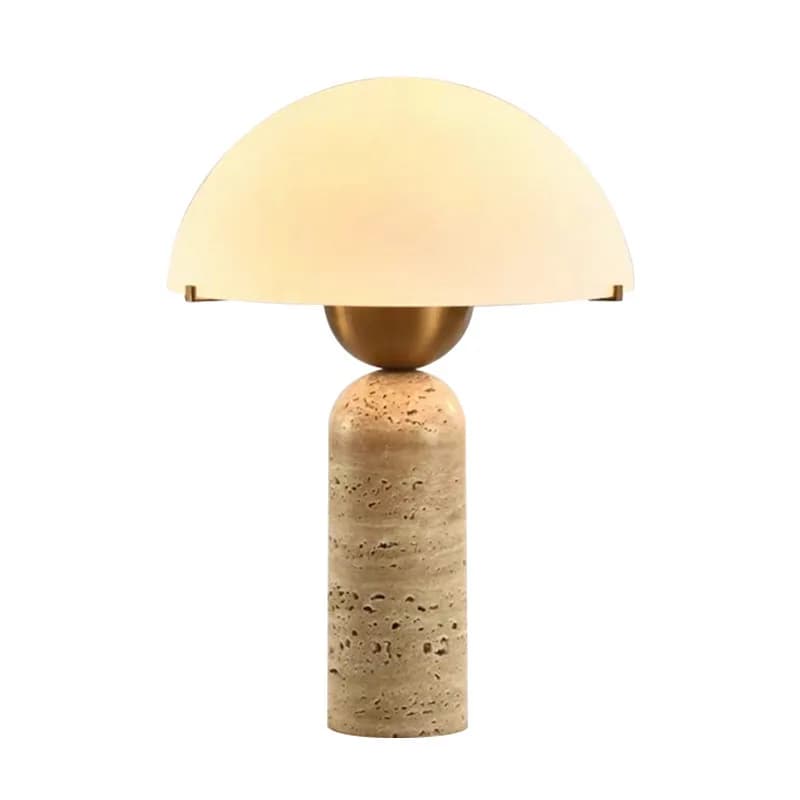 Lampe de table en travertin naturel de style nordique rétro, verre, design américain, pour salon, ta