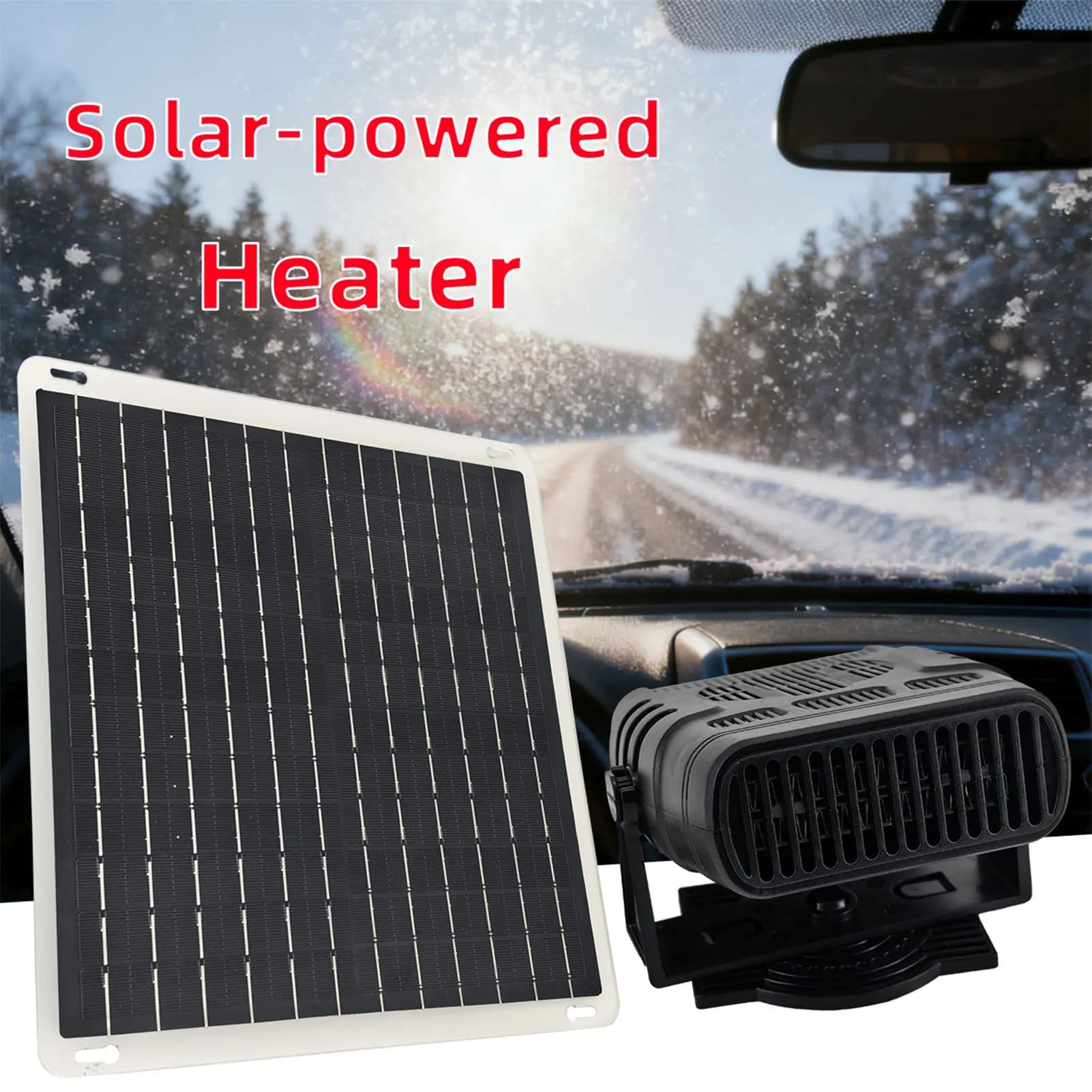 Kit de Chauffage Solaire pour Voiture, Panneau Solaire, Chauffage Rapide, Dégivreur Portable pour Au