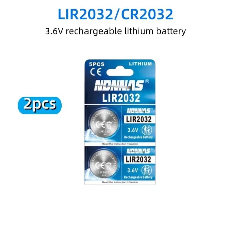 LIR2032 batterie Rechargeable peut charger 3.6v 2032 batterie Lithium-Ion 40mAh piles au Lithium