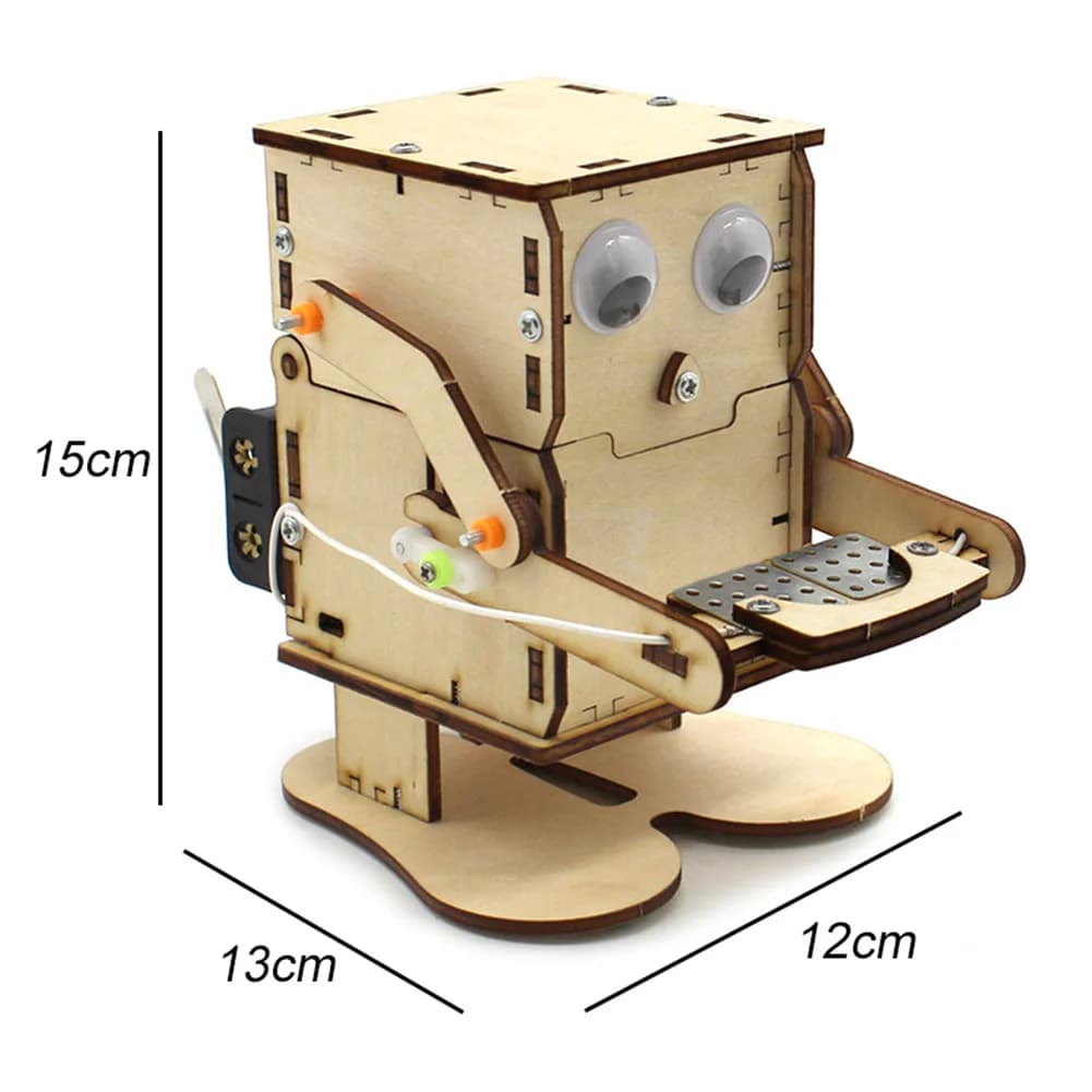Robot Eating Coin Wood DIY Model, Fuchsia Learning Stem Project for peuv, Science TariExperiment Toy