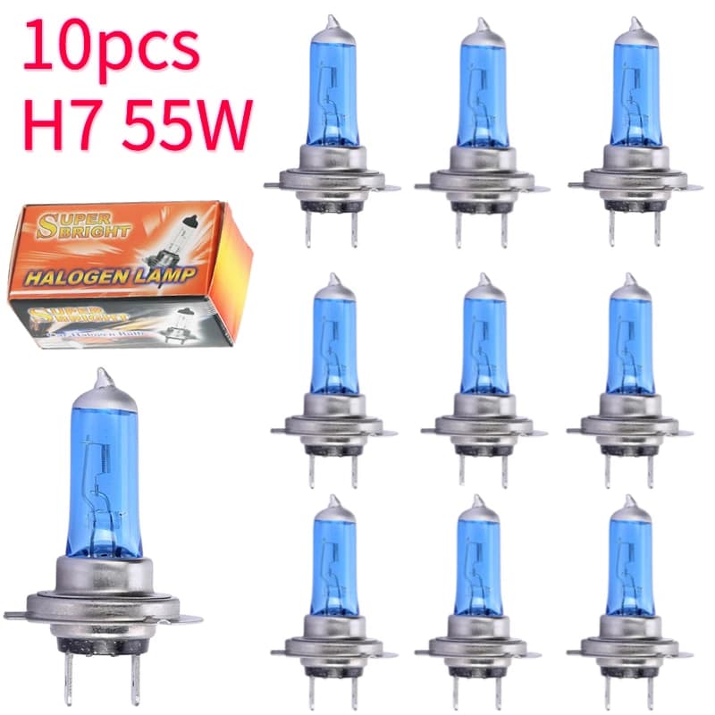 10 pièces H7 12V 100W 6000K xénon H7 Super blanc halogène Source de lumière de voiture ampoules phar
