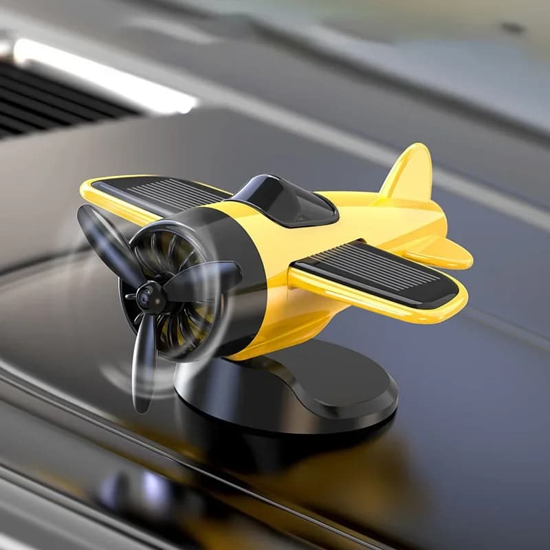 Décor de voiture d'avion solaire rotatif - 360 °     Ornement de tableau de bord à rotation automati