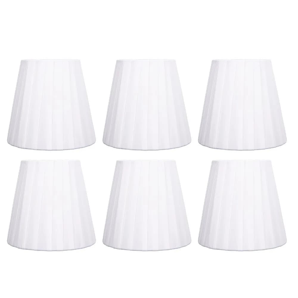 Abat-jour en tissu simple à clipser, 6 pièces, hauteur de 5.1 pouces, abat-jour pour lustre, petits 