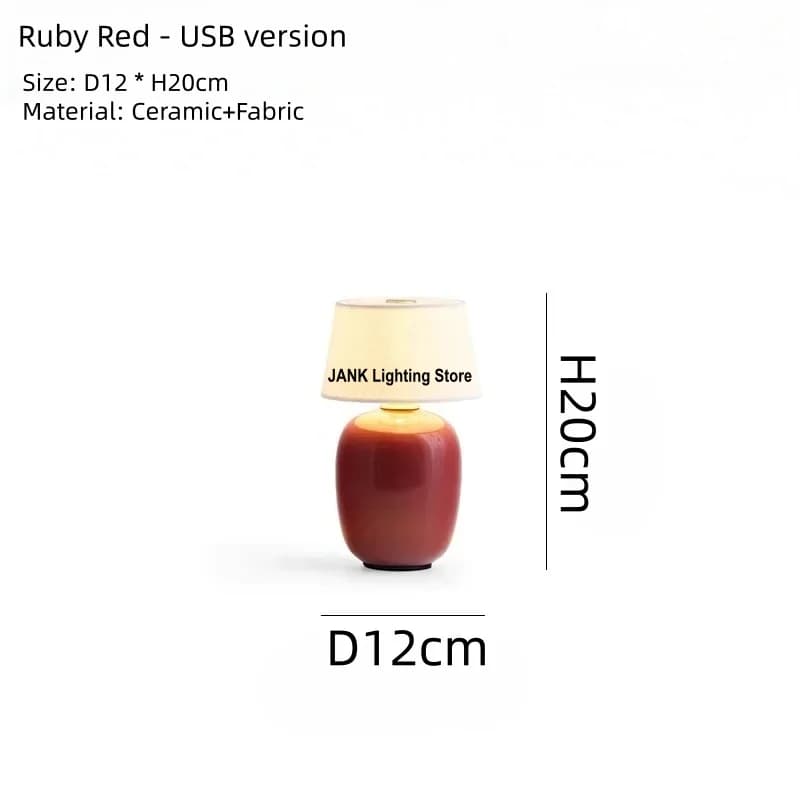 Nouvelle lampe décorative rouge en pierres précieuses, design de créateur, portable et rechargeable,