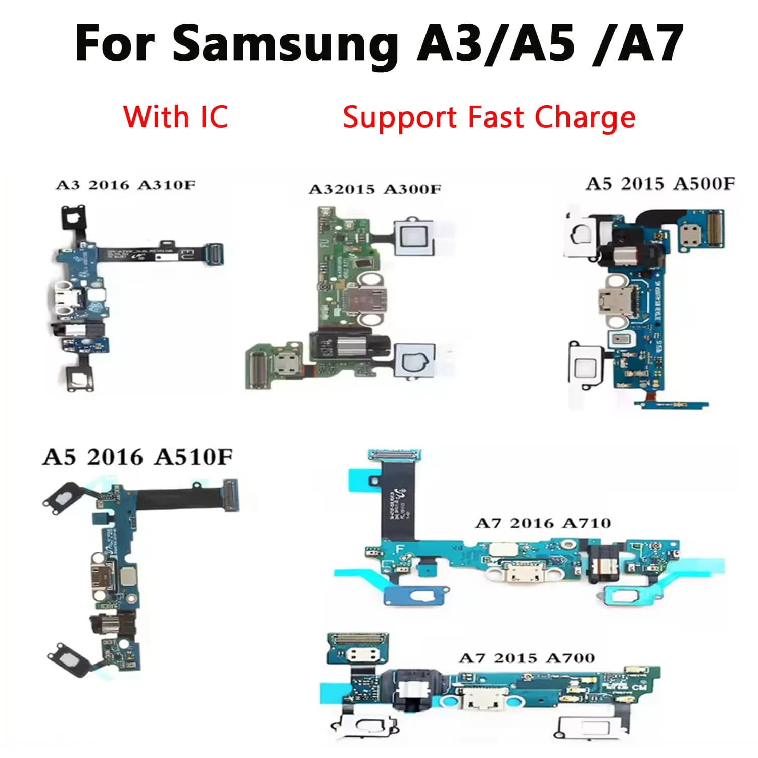 Carte de Charge d'alimentation USB pour Samsung Galaxy A3 A5 A7 2015 2016, Port de Charge, câble fle
