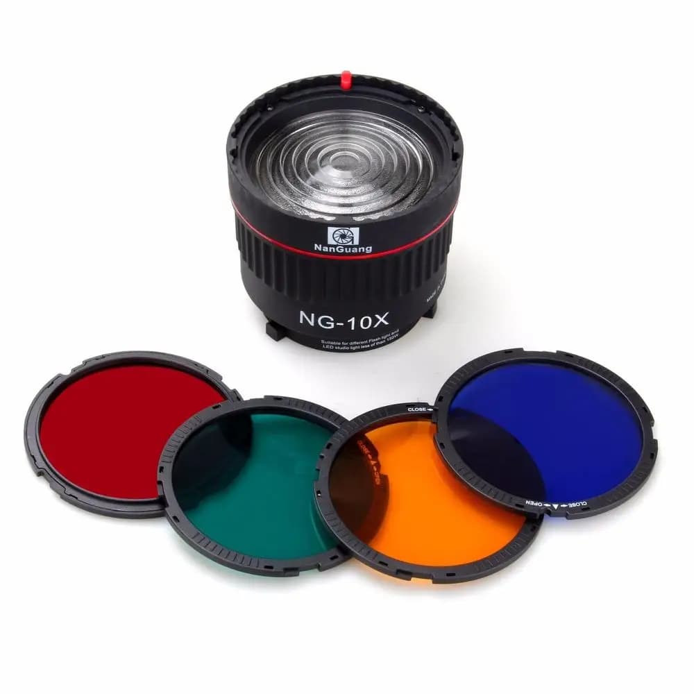 Nanguang NG – lentille de mise au point Fresnel 10X, pour Flash LED, lumière de Studio, monture Bowe