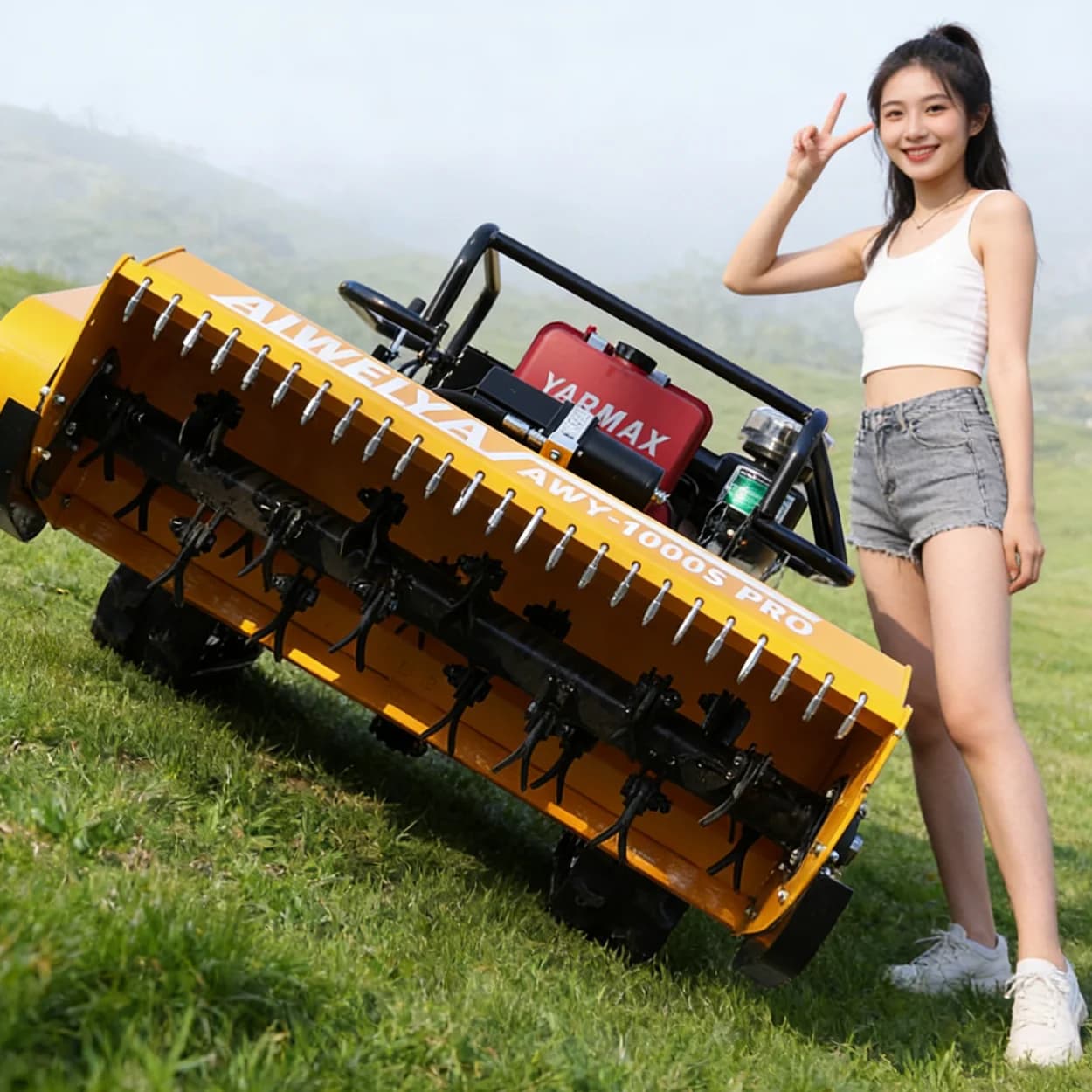 Tondeuse à gazon télécommandée tout-terrain personnalisée avec une capacité de montée stable, adapté