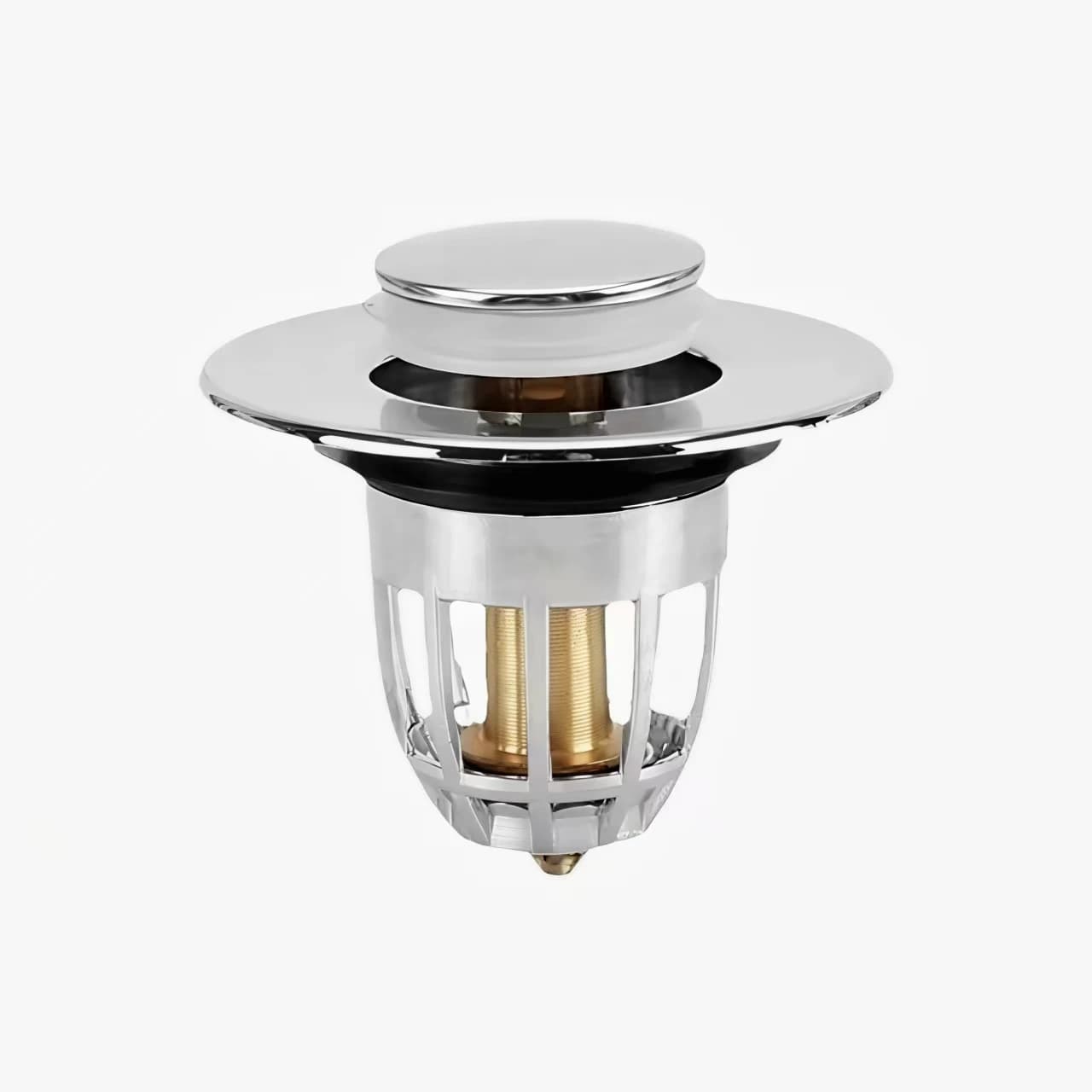 Bouchon de vidange universel pour lavabo avec filtre pop-up chromé et attrape-cheveux, facile à inst